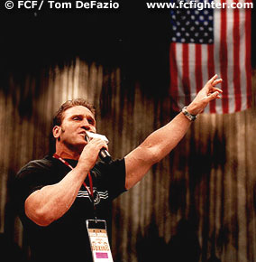 Ken Shamrock addresses the crowd
