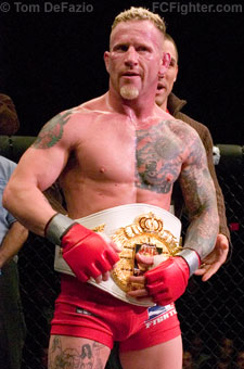 CFFC Throwdown at the Tropicana: Al Buck being presented with his title belt by Frank Shamrock - Photo by Tom DeFazio