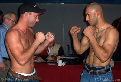 ECC 4 Weigh-ins: Jason MacKay (left) vs. Dan Grandmaison  - Photo by Peter Parsons