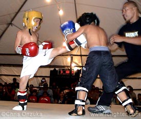 Dahwen Bright kicking Triston Pebris