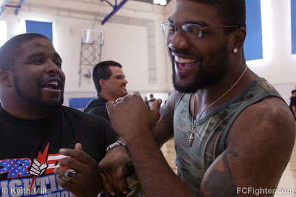 Rampage Jackson butting in on an interview with new KOTC Unlimited Superfight Champion Kadillac Mashbanks