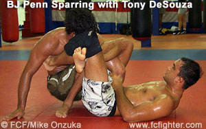 BJ Penn sparring with Tony DeSouza