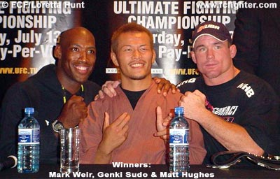 Winners Mark Weir, Genki Sudo and Matt Hughes