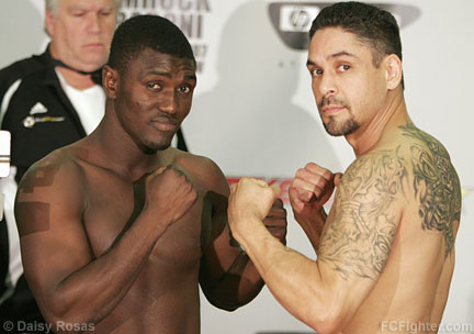 EliteXC Strikeforce Weigh-ins (June 21, 2007): Edson Berto (left) vs. Victor Valenzuela - Photo by Daisy Rosas