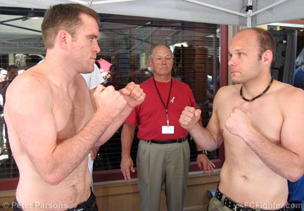 KOTC Canada Weigh-ins (July 13, 2007): TJ Grant (left) vs. Kevin Manderson - Photo by Peter Parsons