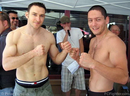 KOTC Canada Weigh-ins (July 13, 2007): Corey MacDonald (left) vs. Jonathan Goulet - Photo by Peter Parsons
