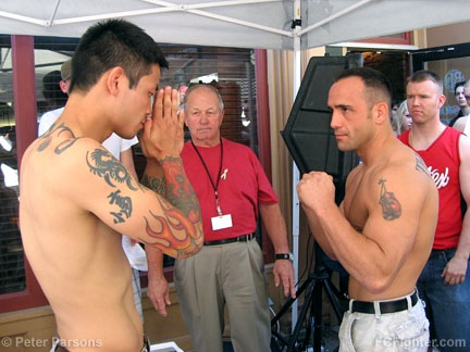 KOTC Canada Weigh-ins (July 13, 2007): Alex Sung (left) vs. Tim Thurston - Photo by Peter Parsons