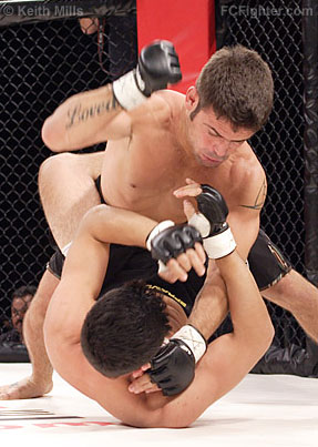 Panther Fight League "Genesis": Marcos "Parrumpinha" Da Matta pounding on Dan Funes - Photo by Keith Mills