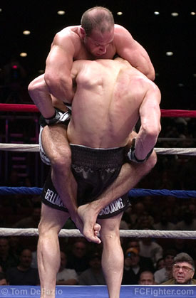 Ring of Combat 13: Anthony LaDonna working in a choke on Seth Tiringer - Photo by Tom DeFazio