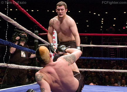 Ring of Combat 13: Marc Stevens standing over Landon Showalter - Photo by Tom DeFazio
