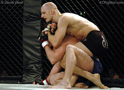ZoneFC 1 (Feb 9, 2008): August Wallen sinks in a rear-naked choke to finish Sergei Bal - Photo by David West