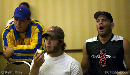 Hallman, Schultz & Lindland pay rapt attention at the rules meeting - Well, Hallman and Schultz anyway.