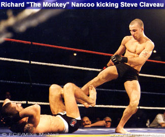 Nancoo kicking Claveau