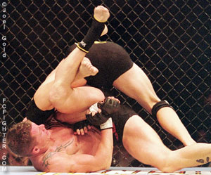 Gerald Strebendt trying to work a submission on Josh Thomson at UFC 44